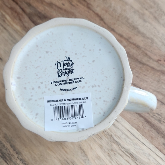 Christmas Tree Shaped Mug Glazed Stoneware Marble Pattern NWT - Picture 11 of 14